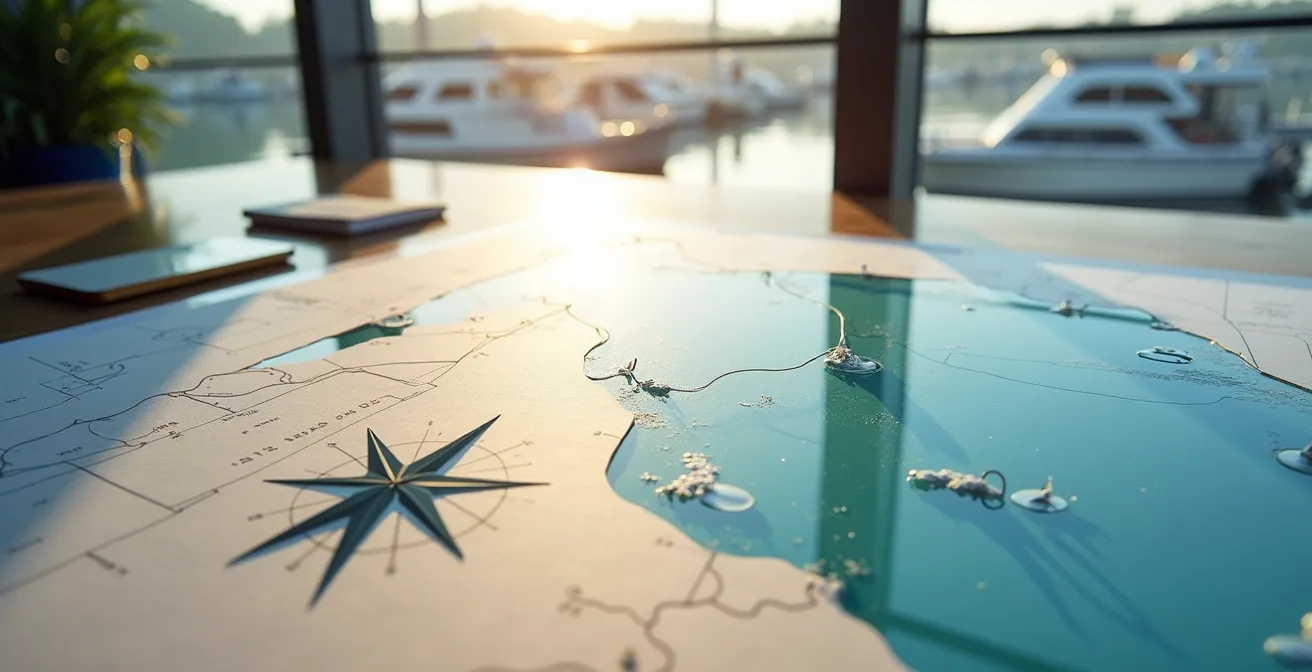 Construction d'un plan de route stratégique pour la navigation en Baie de Quiberon avec cartes marines