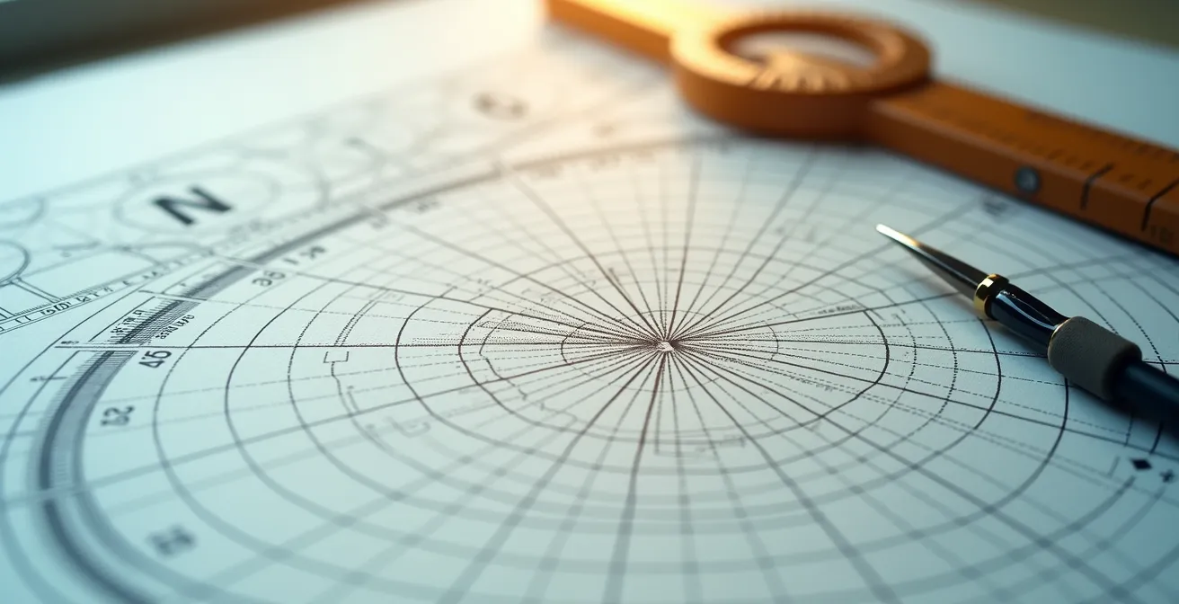 Diagramme polaire de vitesse d'un voilier avec courbes concentriques colorées montrant les performances selon l'angle au vent