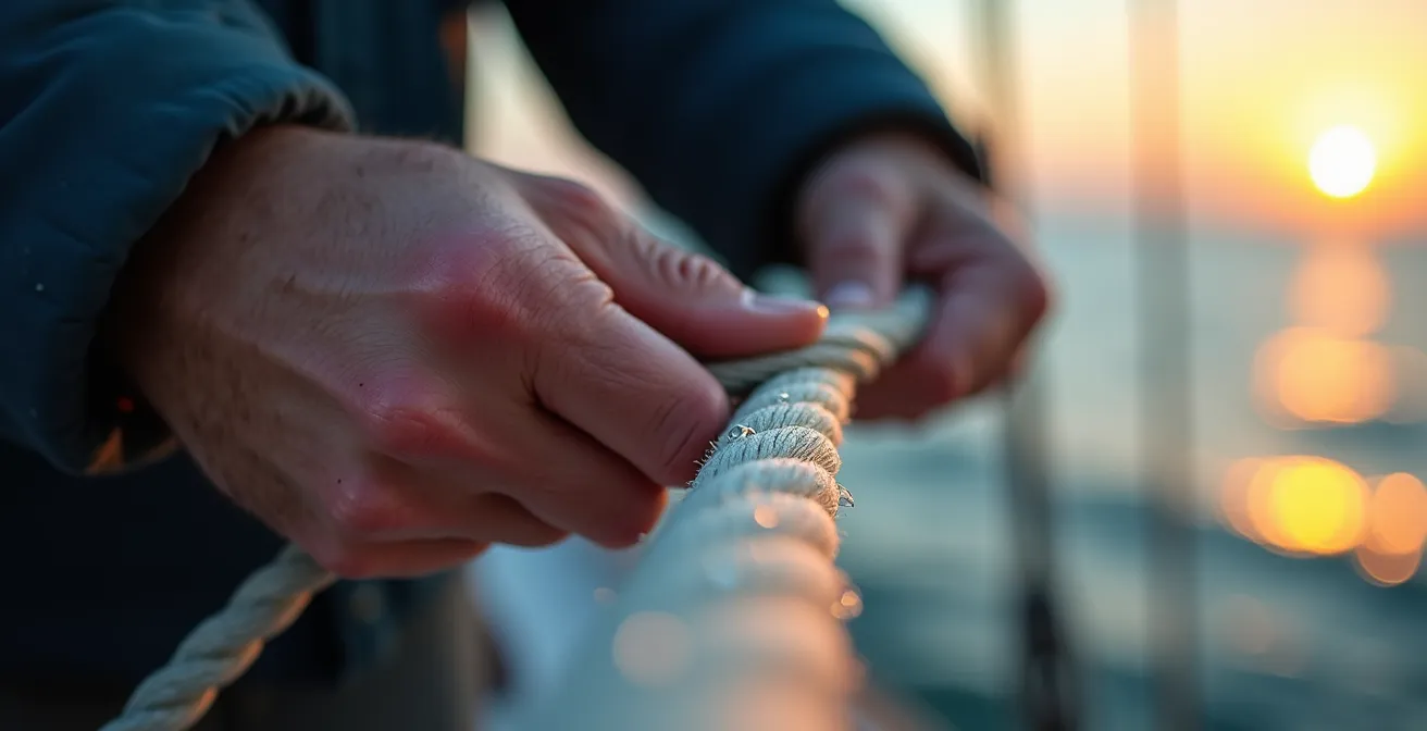 Skipper en préparation mentale au petit matin avant la course